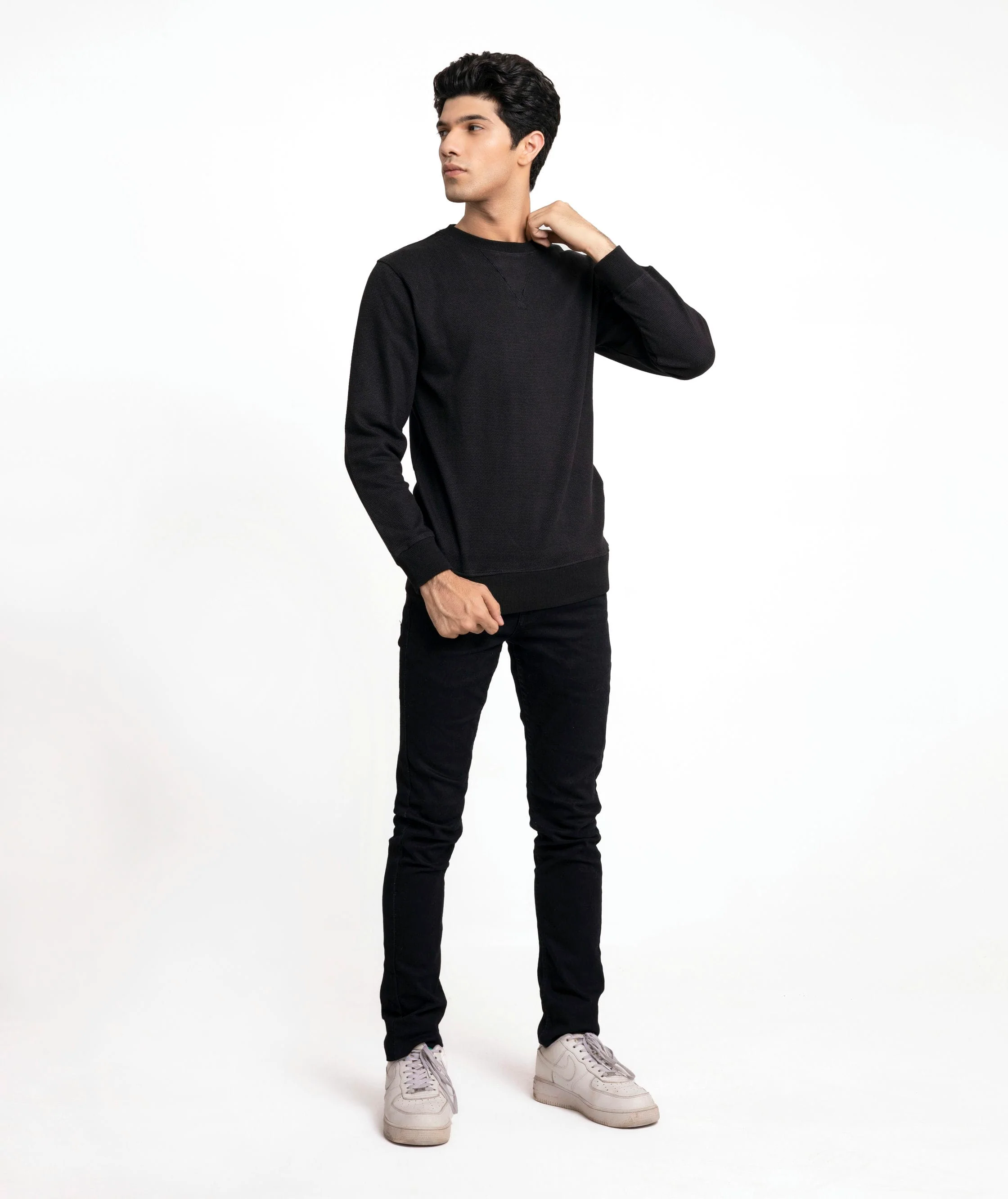 Dotted Sweat Shirt BLACK - Image 5